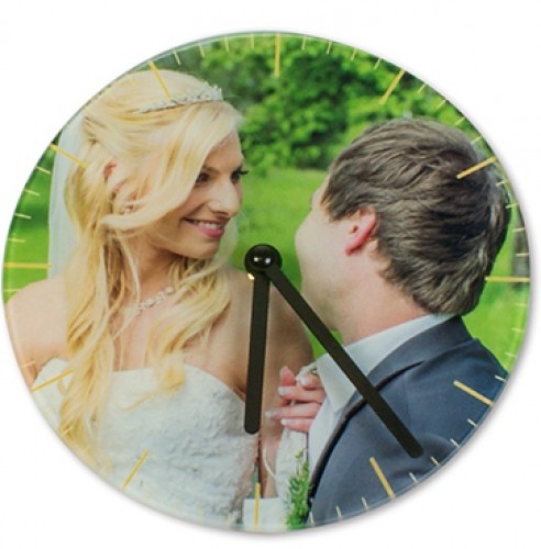 Glaswanduhr Ø 20 cm mit Wunschdruck